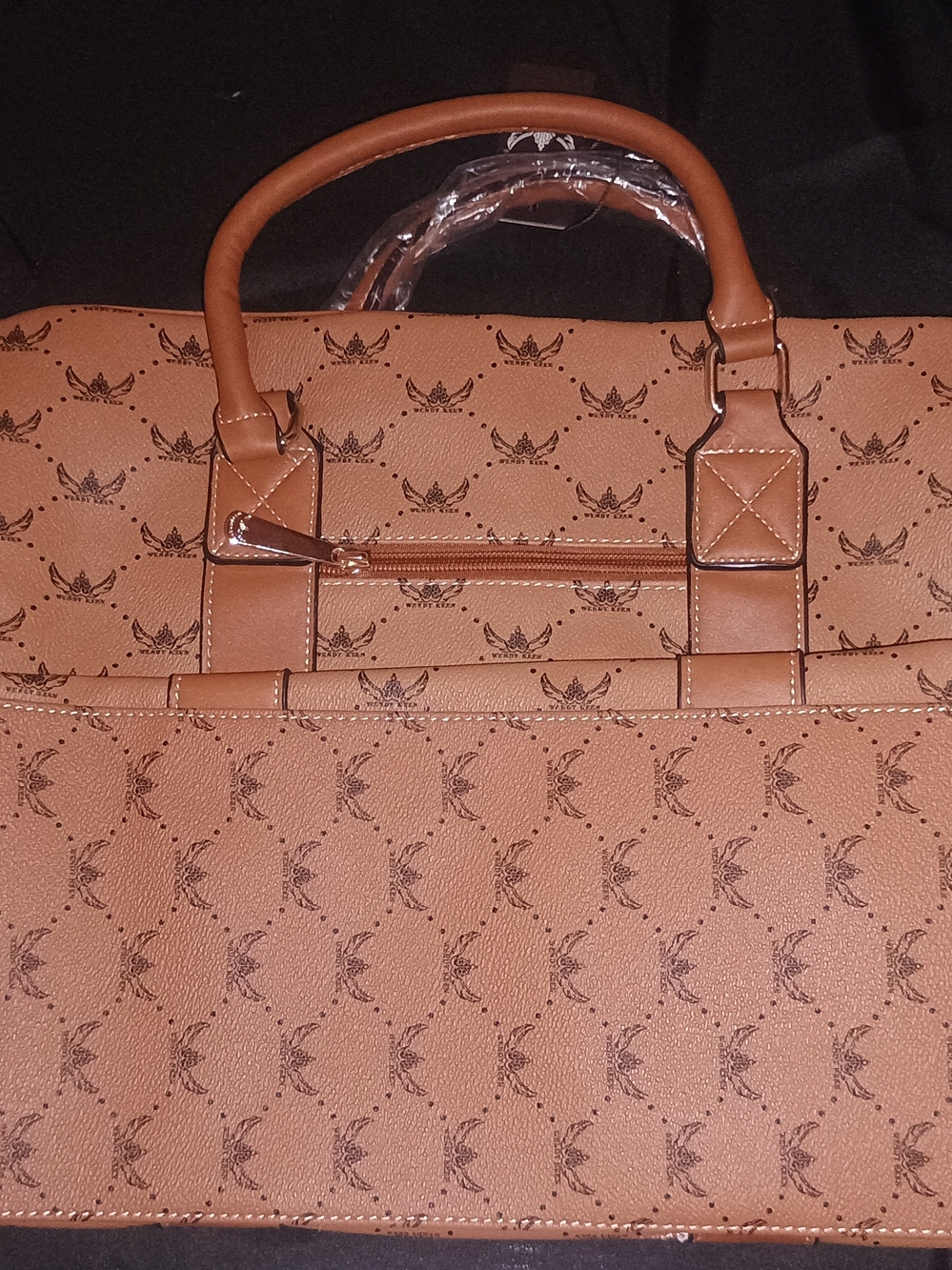 Tan Patterned Weekender Handbag Unbranded - Picture 3 of 4